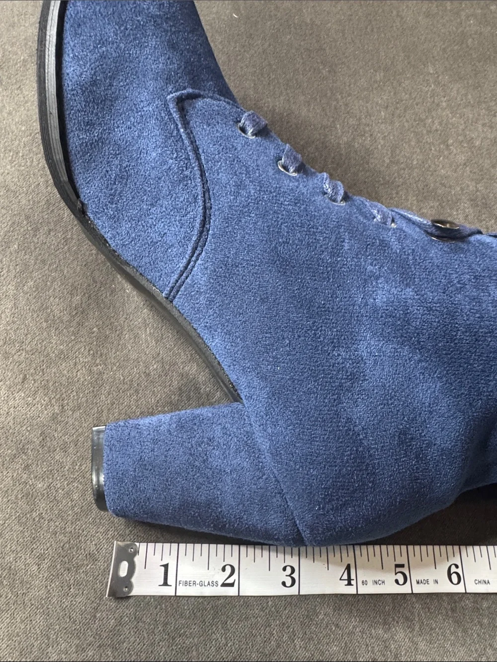 Tall Blue Faux Suede Lace-Up Women’s Boots Size 10 (43) NEW